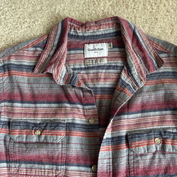 Mutl-Colored Stripped Long Sleeve Flannel Shirt - Picture 3 of 9